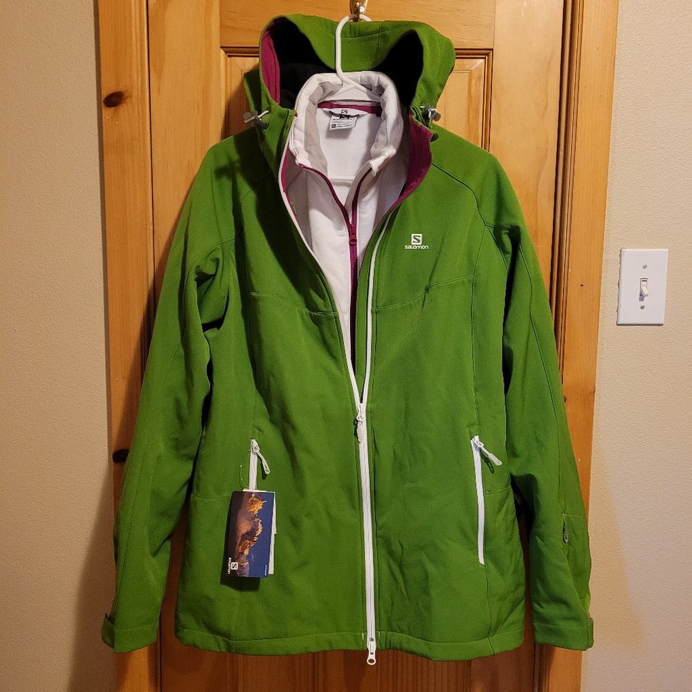 Womens Salomon XL Clima Pro ski jacket with liner NWT